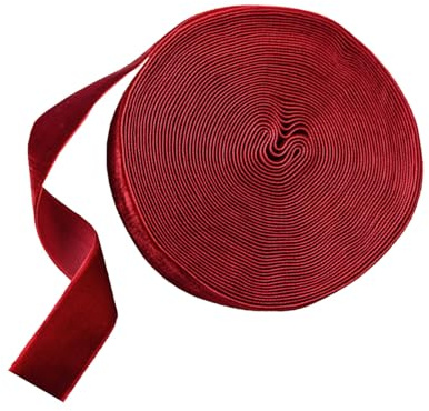 Geschenkband Samtband 10m×2.5cm Schleifenband Geschenkverpackungsband Verpackungszubehör für Geschenk, Blumenstrauß, Weihnachtsdekoration, Hochzeit (Rot)