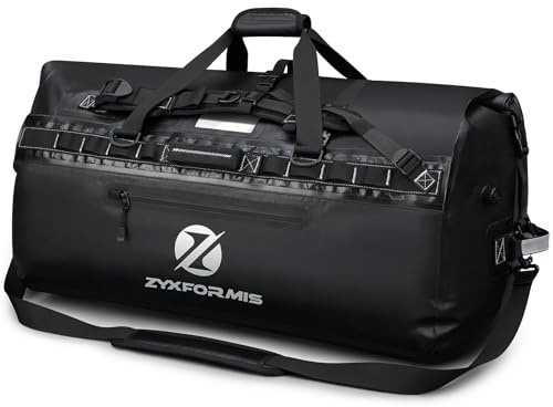 Zyxformis wasserdichte Reisetasche Dry Bag Seesack Rucksack 110 L Kajak PVC | Robustes 500D PVC, wasserdichter Faltverschluss, Ablassventil, 3 Tragearten, für Camping, Bootfahren, Angeln und Kajakfahren