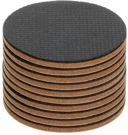 sourcing map 10 Pcs Felt & EVA Furniture Pads, 3 (75mm) Round Furniture Feet Wood Floor Protectors Self Adhesive for Protecting Hardwood Floors, Table Legs and Chair Legs, Brown+Black