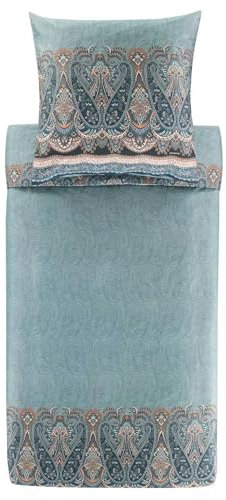 Bassetti Satin-Bettwäsche-Garnitur SABBIONETA Farbe GRÜN V1 Größe 155x220+80x80