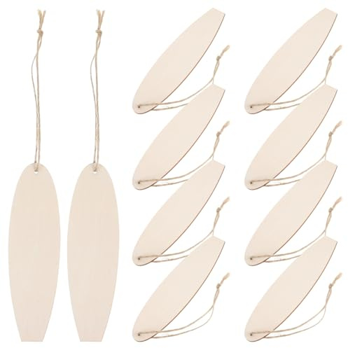 40pcs Unfinished Wooden Surfboard Cutouts, Wooden Surfboard Decor for Crafts Beach Shapes for Painting Decor Nautical Wall Hanging Creative Art Projects