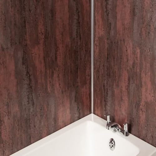 Red Metallic Shower Panels 1m x 2400mm x 10mm Easy to Install PVC Made Wet Wall Panels