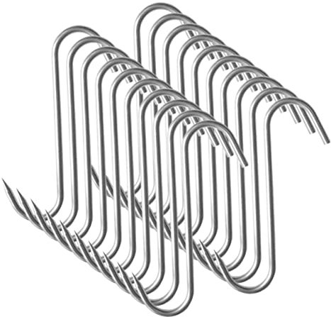 Mikinona 20 Pezzi Ganci per Inossidabile da Ganci S per Appendere Carne Bacon Salsicce per Affumicatura e Asciugatura