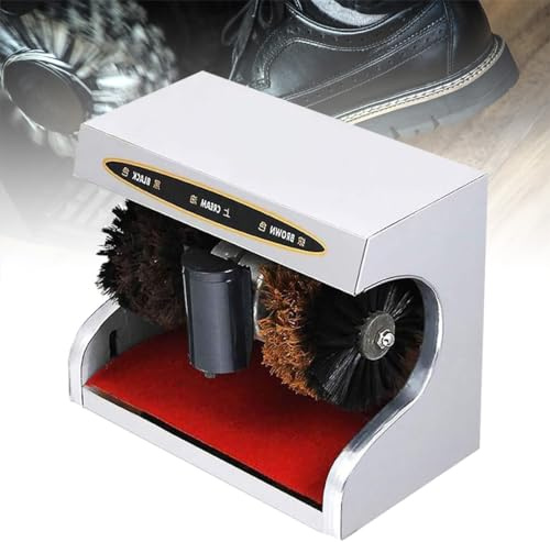Automatic Shoe Shine Machine with Soft and Hard Brush - Electric Polisher for Hotel Entrance - Hands-Free Induction Cleaning