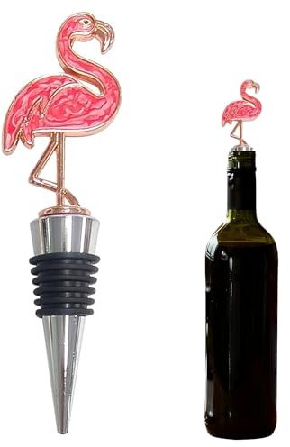 Decorative Flamingo Wine Stopper, Fun, Reusable and Airtight Champagne Stoppers, Stylish and Practical Wine Bottle Stoppers for Home, Bar, Kitchen, Parties, Unique and Playful Bottle Stopper