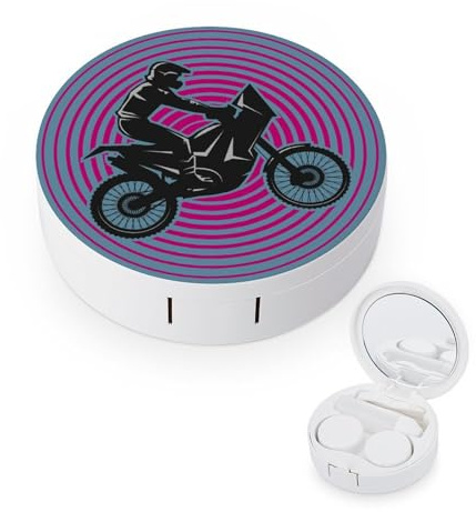 fkgvwo Contact Lens Case Black Motorcycle Contact Lens Box Travel Kit Portable for Travel & Home