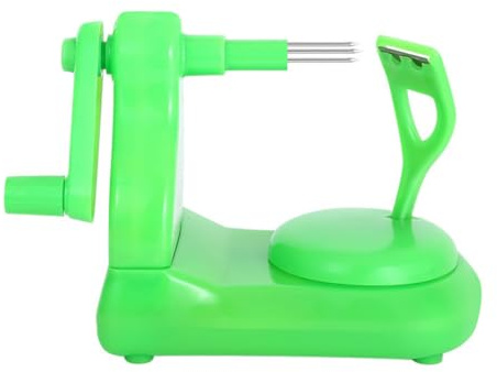 Cabilock Pelador de Frutas Manual con Manivela Cortador y Rebanador Multifuncional Verde Antideslizante y Resistente para Cocina y Hogar