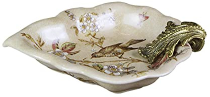 DFGHNBVC Cesto di Frutta in Ceramica di Lusso, Piatto per Snack E Noci con Foro di Drenaggio sul Fondo, Squisito Vassoio Portaoggetti per Frutta Secca E Caramelle Dipinto A Mano, C, C