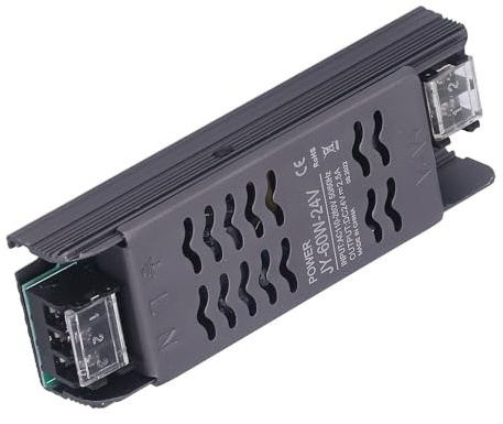 YWBL-WH Fuente de Alimentación de 24 V Controlador de Fuente de Alimentación LED de Aleación de Aluminio y Cobre 60 W AC110 a 260 V a DC24 Diseño Hueco IP20 para Tira de Luz LED Gabinete de