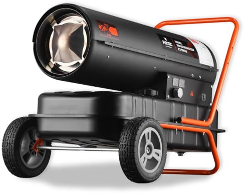 FUXTEC Diesel Heizgebläse DH116 - Heizleistung bis 30 kW, 720 m³/h Gebläseleistung, 38 l Tank, elektrische Zündung, regulierbares Thermostat, digitales Display, Betriebsdauer bis zu 13 Stunden