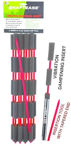 SHAFTEASE – vibrationsdämpande inlägg – för golfaxlar i metall – minskar stötar och vibrationer vid stötar vid problemfri golf – perfekt för golfare med artrit, tendinit och ledsmärta – 9-pack