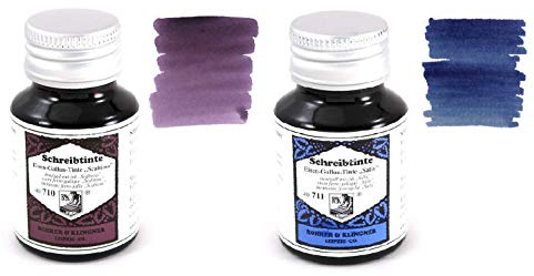 Rohrer & Klingner - 50ml Flasche Füllfederhalter Tinten Set - 2 x Flaschen - Scabiosa & Salix