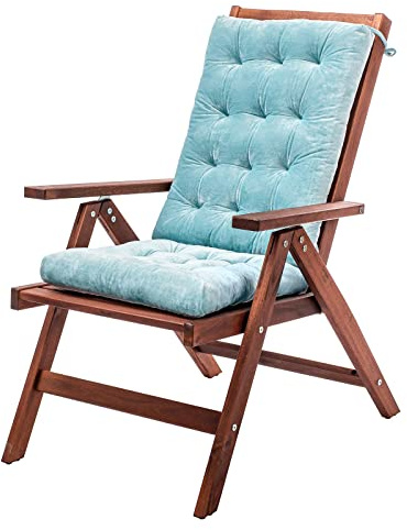 MOIRIG Rocking Chair Cushion, Non Slip Durable Tufted Pads, FadeShield Set of Seat and Back Cushions with Ties for Indoor Outdoor Rocker (Sky Blue, Flannel 1)