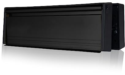 Xfort MailPlate 12 Letterplate Matt Black, Premium Draught Proof Postal Letterbox, Telescopic Sleeved Letter Box For Wooden, Composite And uPVC Midrail Doors With 40-80mm Door Thickness.