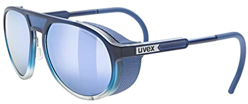 uvex mtn classic P - Sportbrille für Damen und Herren - polarisiert - abnehmbarer Seitenschutz - blue matt fade/blue - one size
