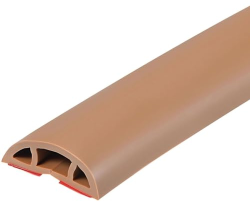 Cache-câble De Plancher PVC,Protecteur De Cordon d'alimentation Autocollant,Passe Cable Sol Marron Passage De Câbles De Plancher(Color : Light Brown, S : 2m)