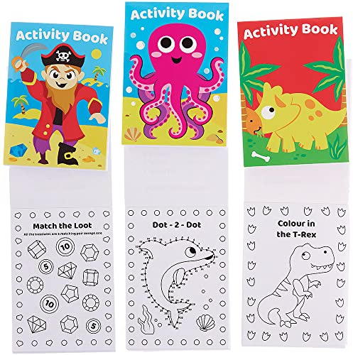 Baker Ross FX832 Mini-Activitätsbücher - 12er-Packung, unterhaltsame Aktivitätsbücher für Kinder
