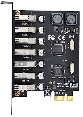 CY Carte 7 ports PCI-E vers USB 3.0 HUB PCI Express Adaptateur d'extension 5 Gbps pour carte mère