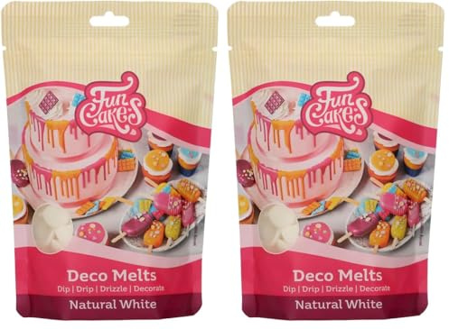 FunCakes Deco Melts Blanco Natural No E171 - AZO Free 250 g (Paquete de 2)