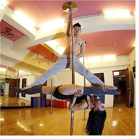 Stripper Tanzstange Pole Dance Stange Tanzstange für 2,24m–3,8m hohe Decken Haus/Wohnung, Stripper-Stange, tragbar 45mm Rotierende statische Aufladung Tanzstangen-Set mit Werkzeug und Verlängerungsroh