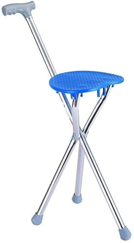 Canne Siège Pliant Béquille Tabouret Bâton De Marche avec Siège Bâton De Marche Chaise Bâton De Marche Personnes Âgées Canne Trois Pieds Pliant Tabouret Antidérapant Marcheur, Marron, Bleu Pratique