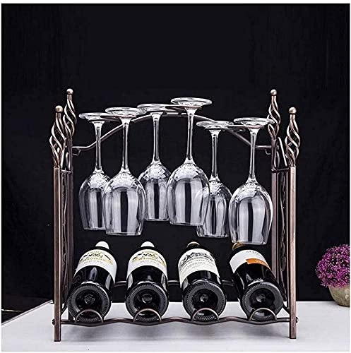 Decorazione Creativa Porta Bicchiere di Vino Rosso Sottosopra Casa Europea Porta Bicchiere di Vino Smontaggio e Assemblaggio di Quattro Bottiglie e Sei Bicchieri di Vino Rack