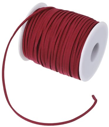 PATIKIL Cordoncino Pelle Scamosciata Vino Rosso, 2.65mm x 45m, Artigianale