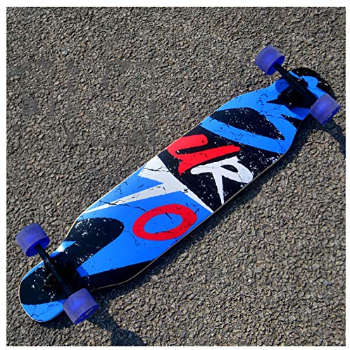 RajoNN Longboard Cruiser Skateboard Komplettes 7-Lagen-Deck 42 x8,9 Skateboard-Longboards aus Ahornholz für Erwachsene Teenager Jugendliche Anfänger Mädchen Jungen, für Cruising