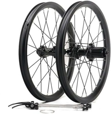 ZFF Klapprad-Räder 16 Zoll 305 BMX-Laufradsatz Scheibenbremse Aluminium-Legierung Doppelwandige Felge Schnellspanner 100/135MM 8 9 10 11 Gang Kassette 24 Löcher