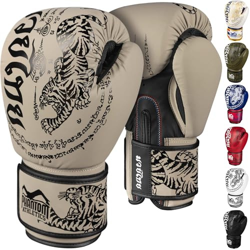 Phantom Athletics Guantes de Boxeo Hombre - Muay Thai | MMA y Kickboxing | Guantes de boxeo de 10-16 oz para artes marciales | Guantes de Boxeo para Hombres, Mujeres y Niños (Muay Thai - Arena, 10 Oz)
