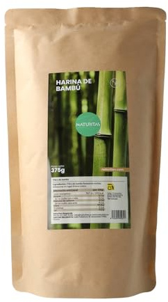 Harina de bambú | 375 g | Naturitas Essentials | Cero carbohidratos rica en fibra | Fibra de bambú finamente molida | Harinas