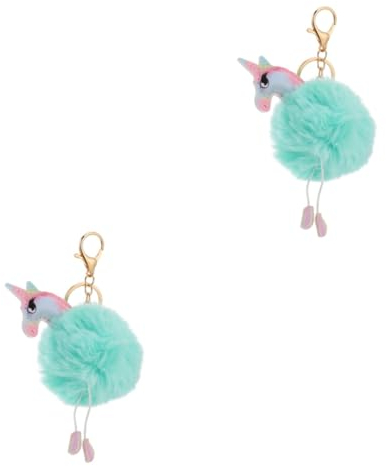 SAFIGLE 2stücke Kreativer Einhorn Schlüsselanhänger Mit Plüsch-pompom Niedliches Taschenzubehör Für Schlüssel Und Dekoration Für Für Jeden Anlass
