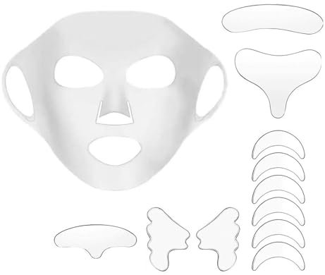 11 Cerotti Di Bellezza E 1 Maschera Per Il Viso Riutilizzabile, Cerotti Antirughe In Silicone, Cerotti Riutilizzabili Per La Cura Della Pelle, Prodotti Per La Cura Della Pelle Per Collo, Viso