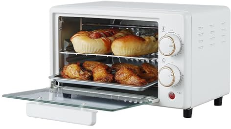 Horno eléctrico mini horno, olla eléctrica multifunción, gran capacidad 12L, control de temperatura 100-230 ℃, calentamiento de tubo superior e inferior, temporizador de 60 minutos, fácil de limpiar