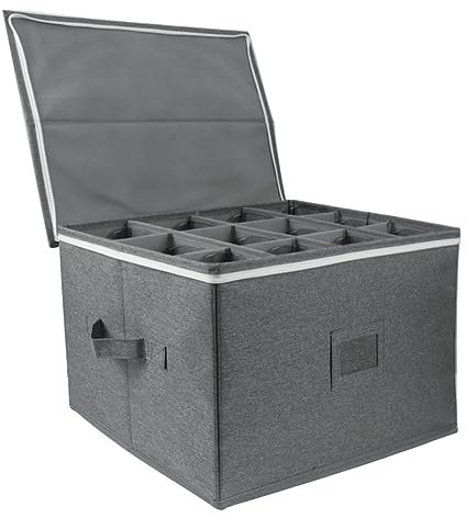 Giuneuow Caja de Almacenamiento de Copas de Vino Caja de Almacenamiento de Copas Plegable