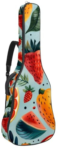 Gepolsterte Gitarrentasche für Akustikgitarre, Motiv: Schmetterlinge, Aquarellfarben, bunt, für E-Bass, Konzertgitarre, Mehrfarbig 03, 42.9x16.9x4.7 in, Lässiger Tagesrucksack