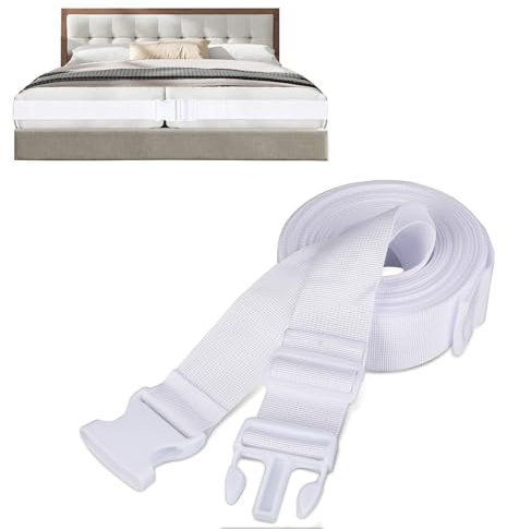 Sujetador de Colchones - Conector de Colchones, 10 m × 5 cm, Nailon, Antideslizante y Ajustable, Conecta Colchones para Crear una Gran Superficie de Descanso, Adecuado para Cuñas de Colchón y Más
