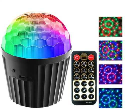 Disco-lampa – kristallkulampa | festdekorationslampor, fjärrkontroll LED discoboll för fester, festlampor med fjärrkontroll för på födelsedagen