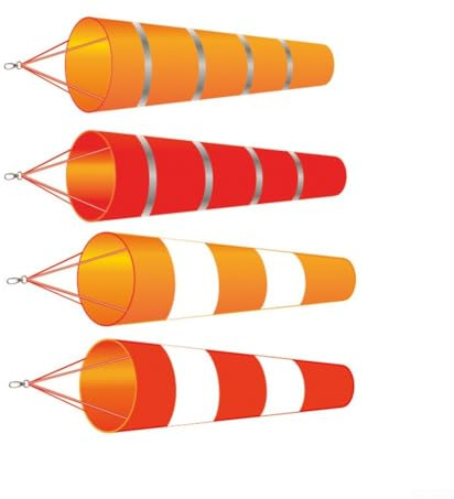 150cm Windsock for Accurate Wind Measurement RipStop Polyester Design (Orange+White)