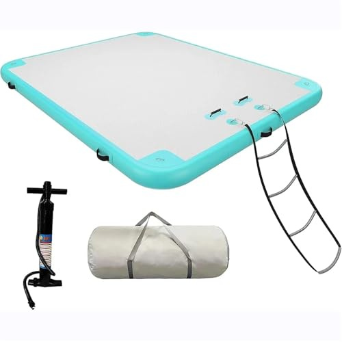 Air Dock Platform Large Inflatable Floating Platform, Inflatable Raft Water Pad Multi-Person Air Floating Islands Mat
