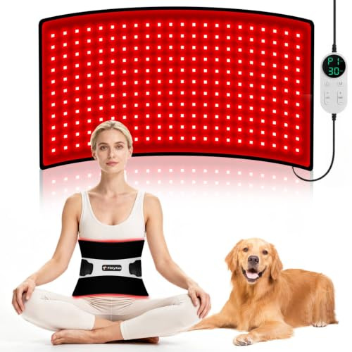 Fittyfun Coussin de thérapie par lumière rouge pour le corps, enveloppe de thérapie par lumière infrarouge proche