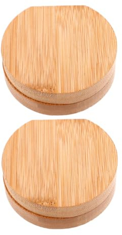 WEKADRIN 2 Stück Faltbarer Bambus Kosmetikspiegel Kompakt Leicht Tragbar Holz Schminkspiegel Reise Spiegel Handspiegel für Handtasche Tischgebrauch