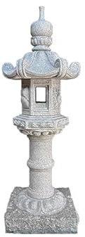 Geosism & Nature Handgeschnitzte chinesische Steinlaterne (rosa Granit), KASUGA GATA, 150 cm hoch - GL013H150