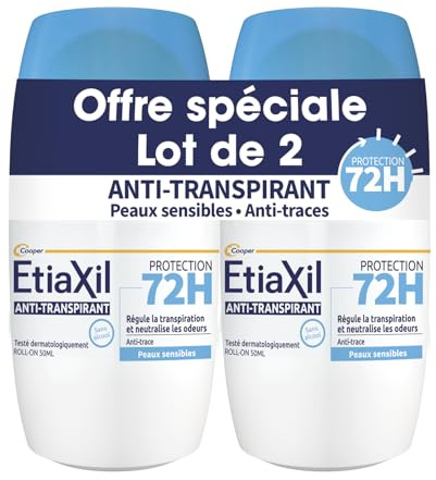 Etiaxil Anti-Transpirant Roll-On Protection 72h Peaux Sensibles 2x50ml
