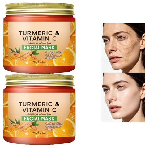 Gurkmeja kollagen overnight-wrapping-mask, vitamin C-gurkmeja peel-off ansiktsmask, pormaskar borttagningsmasker, fuktgivande närande hudmaskar, uppstramande hudkräm (2 stycken)