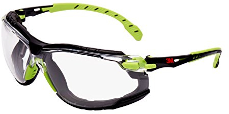 3M Solus Safety Glasses, Grün/Schwarz frame, Scotchgard Anti-Fog, Clear Lens, S1201SGAFKT-EU