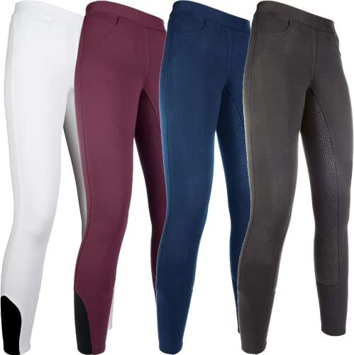HKM Erwachsene Reitleggings-Yvi-Silikon-Vollbesatz9100 schwarz110/116 Hose, 9100 schwarz, 110/116