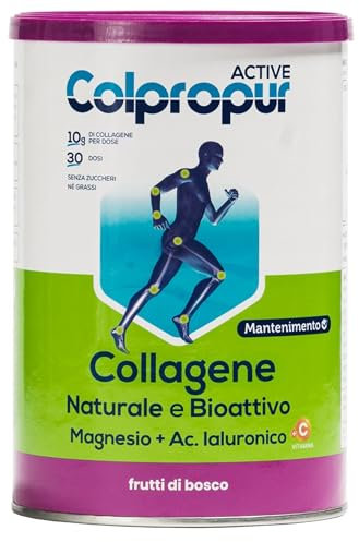 Colpropur Active Gusto Frutti di Bosco – Collagene Idrolizzato in Polvere da Bere - Peptidi di Collagene, Integratore per Ossa, Muscoli e Articolazioni – 330g