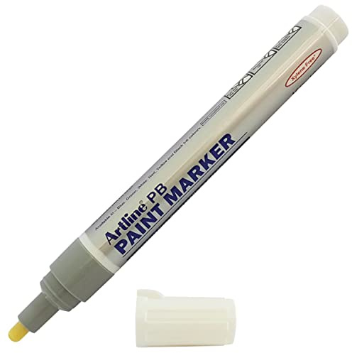 Artline 2.3mm Bullet Tip PB WHITE Paint Marker Pen UV Resistant Waterproof Ink (1 x Marker)