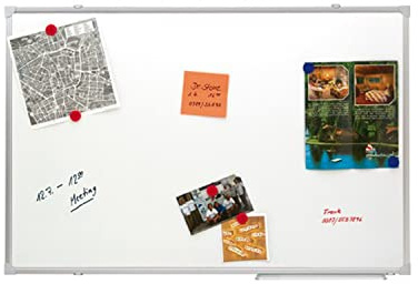 Nobo magnetisches Whiteboard aus Stahl, 120 x 120 cm, Aluminiumrahmen, Traditionelle Eckmontage, Inkl. Stiftablage, Weiß, Essence-Serie, 1915449